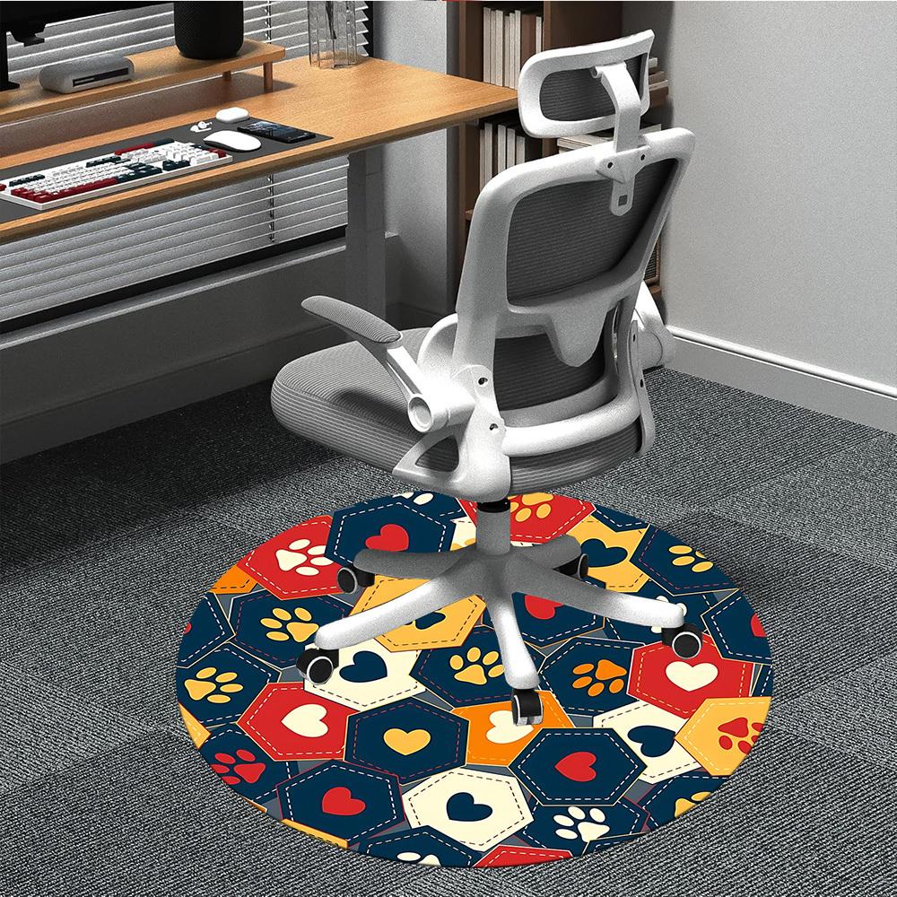 

1pc Pet Lovers Carpet for Office Non-Slip, Round Carpet, Soft & Comfortable, Carpet for Office, Round Floor Mat yy251225134 80cm by 80cm