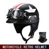 Motorcycle Riding Retro Helmet Half Helmet Motorcycle Helmet Four Seasons Usually Summer and Winter Bike Safety Hat.