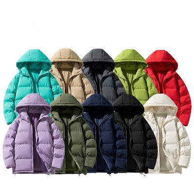 New Cotton-padded Men's Hooded Bread Coat Cotton-padded Couple Hooded Casual Cotton-padded Youth Tide Brand Solid Color Cotton-padded Coat