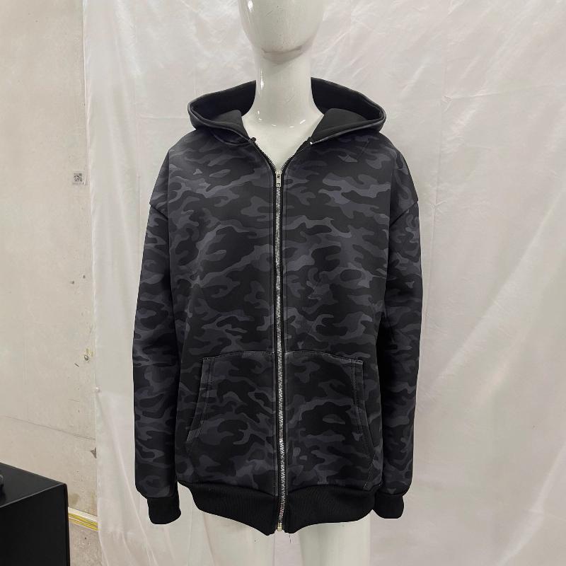 Evropská a americká podzimní a zimní retro personalizovaná módní volná maskáčová mikina s kapucí pro muže a ženy