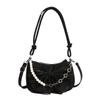 Borsa a tracolla carina con fiocco in PU con chiusura a zip per l'uso quotidiano casual