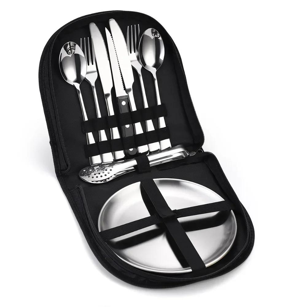 

Stainless Steel Tableware Spoon Portable Tableware Set Travel Tableware Set Spoon Set Outdoor Camping Barbecue Tableware