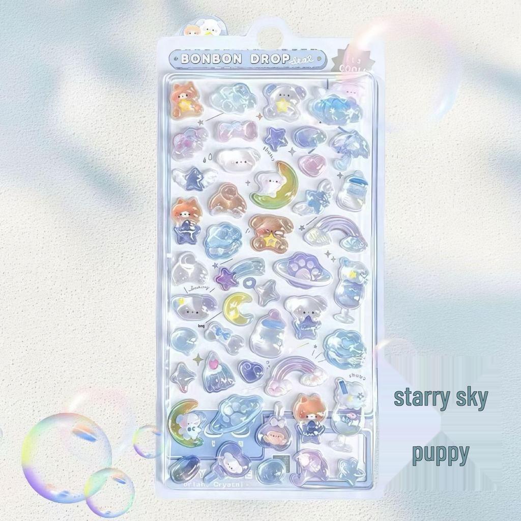 3D Crystal Cartoon Bubble Stickers for Kids Journals