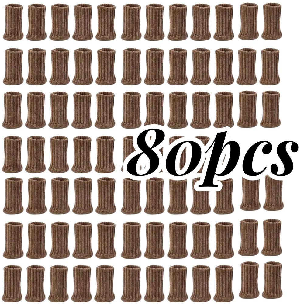 100pcs Cloth Table Chair Leg Socks Woolen High Elastic Floor Protectors Non-Slip Chair Leg Feet Covers Knitted Furniture Pad Set