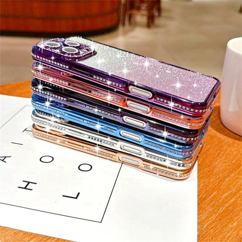 Brokatowe Błyszczące Etui na iPhone 16 15 Pro Max 14 Plus 13 12 Pokrowiec Samsung Galaxy S25 Edge S23 Ultra S24 FE A56 A36 A26 A16 A55 A35 A25 A15 A54 A34 A14