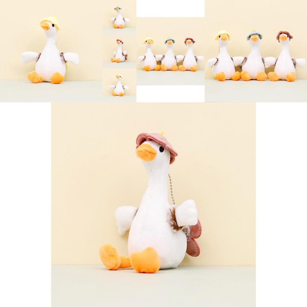 Porte-clés Peluche Mignonne Oie Blanche Poupée Canard Dessin Animé Accessoire Sac à Dos