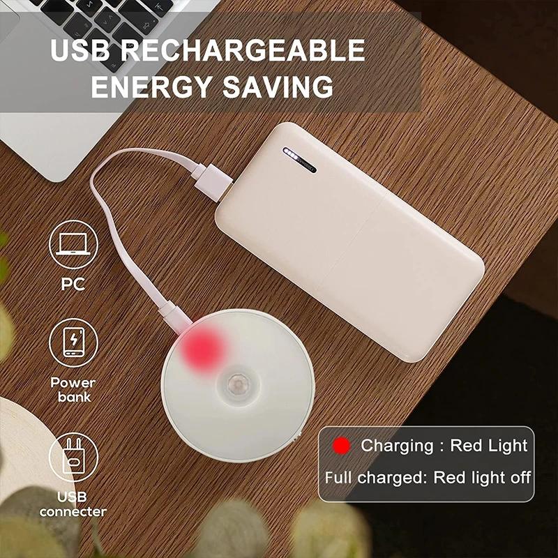 Under Cabinet Lighting, Rechargeable Motion Sensor Puck Lights, 3Color Temps Night Light, Magnetic Stick On Lamp