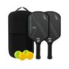 Kit de Raquetes de Pickleball Newsones Fibra de Carbono T700 Inclui 2 4 e uma Bolsa de Armazenamento Conjunto Preto e Azul Crepúsculo, Leve, Raquetes, Bolas, Bolsa,
