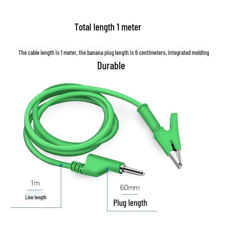 Huijun Brass Alligator Clip to 4mm Banana Plug Test Lead