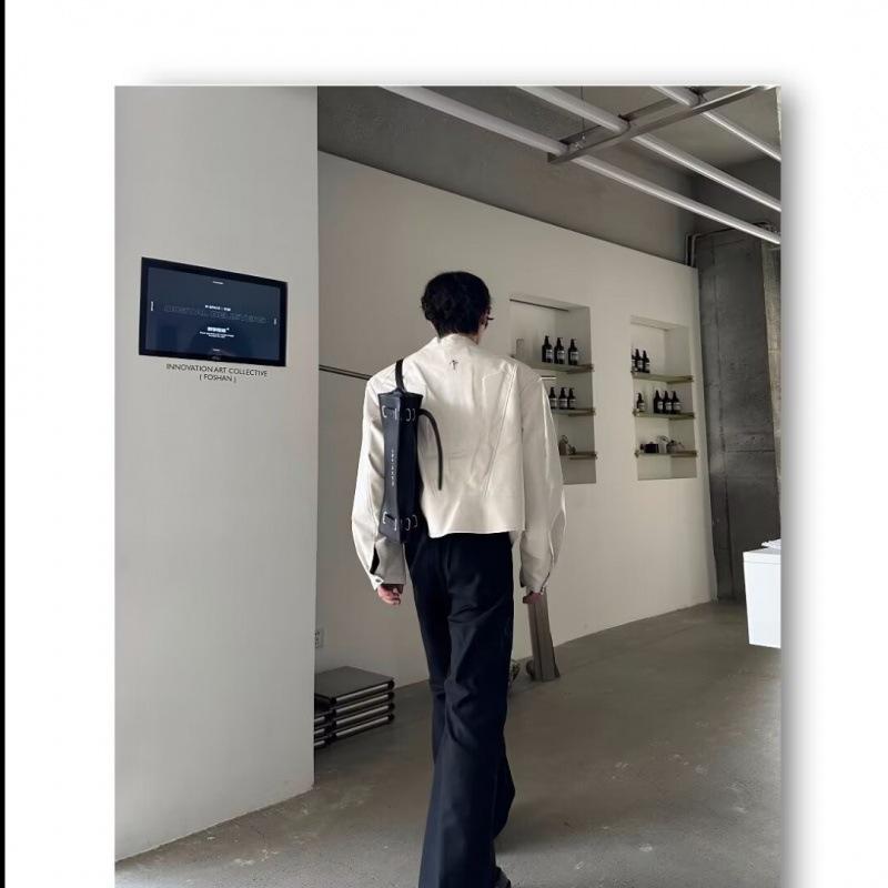 Men's Autumn Retro Loose-Fit Pad Leather Motorcycle Jacket