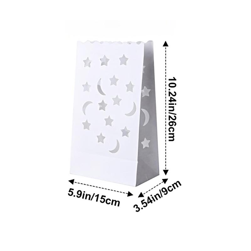 10pcs Hollow Out Halloween Fire-Retardant Candle Bags Parties White Exquisite Multiple Options Available