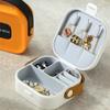 Solid Color Necklace Ring Case PU Handle Earring Organizer Simple Silicone Liner Jewelry Box  Girls