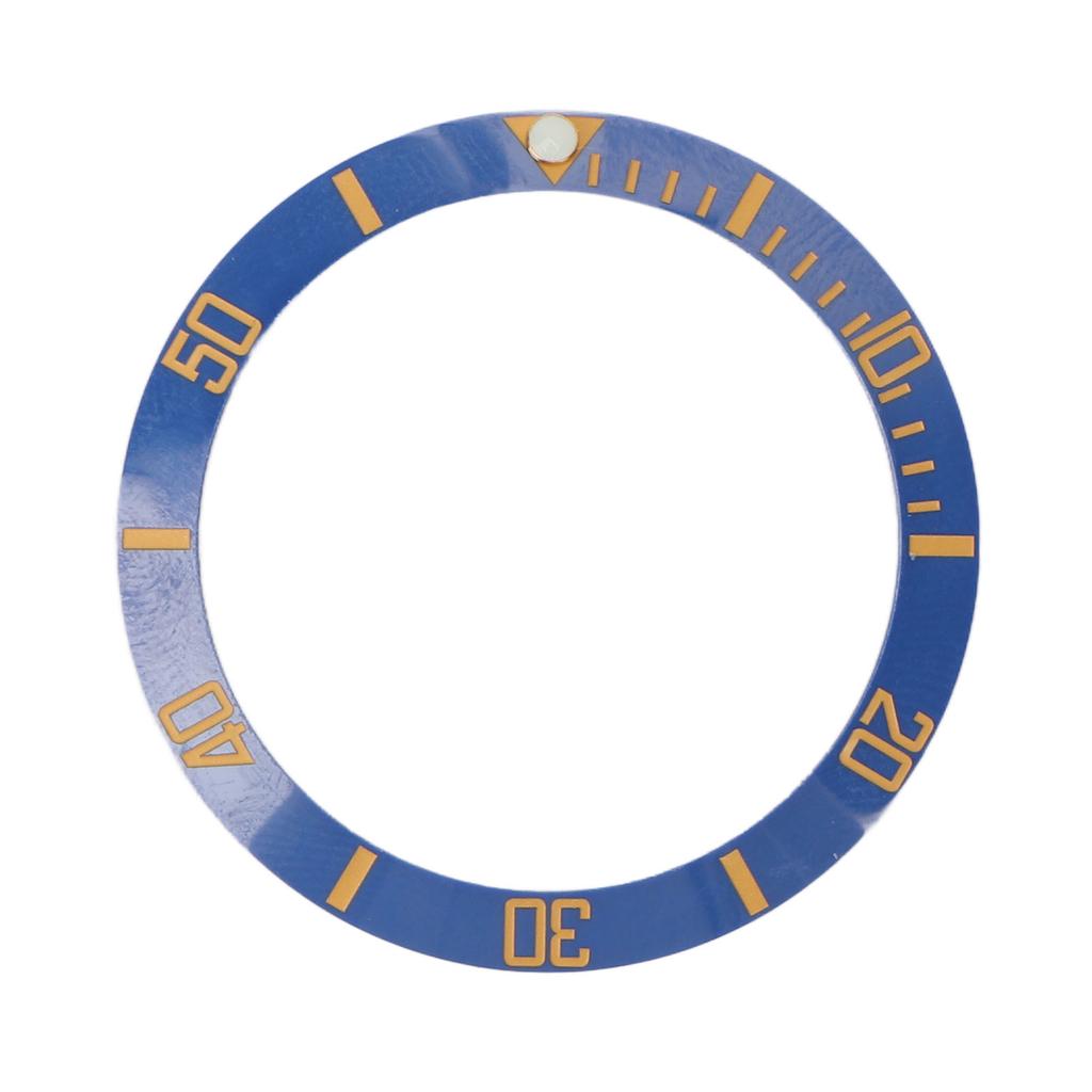 Watch Bezels Inserts Blue Circle with Gold Words Ceramics Watch Dial Bezel Ring for Replacements