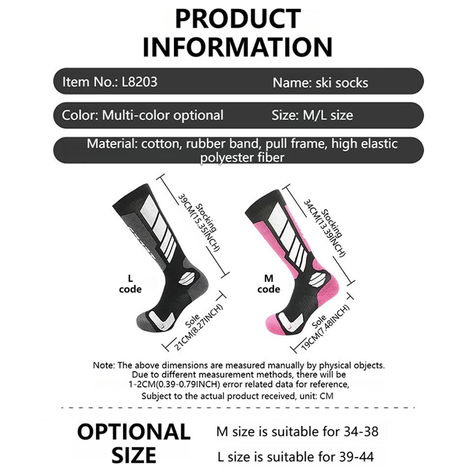 Thermal Winter Socks High Elastic Anti Cold Skiing Outdoor High Sports Cycling Stockings Adult Warm Absorb Sweat Hiking Socks