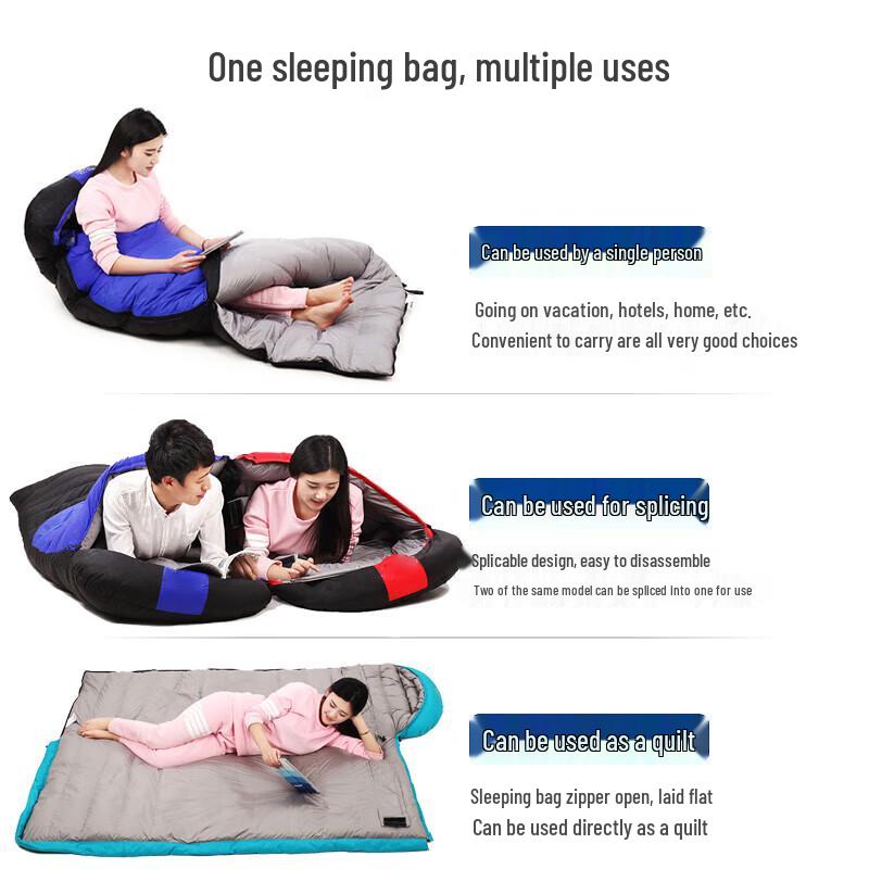 Outdoor White Goose Down Envelope Sleeping Bag