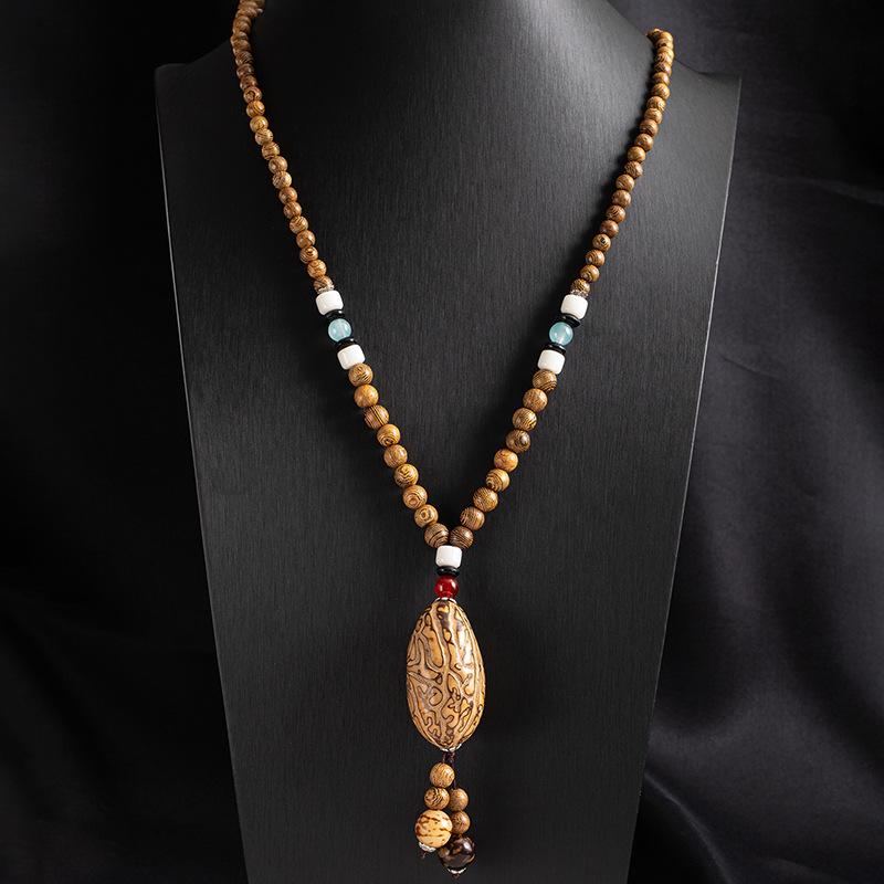 Tibetan Ethnic Sweater Chain Zen Bodhi Necklace: Unisex Retro Scenic Accessory