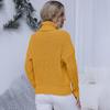 European & American Style Solid Color Cable Knit Turtleneck Sweater - Versatile Autumn/Winter Pullover