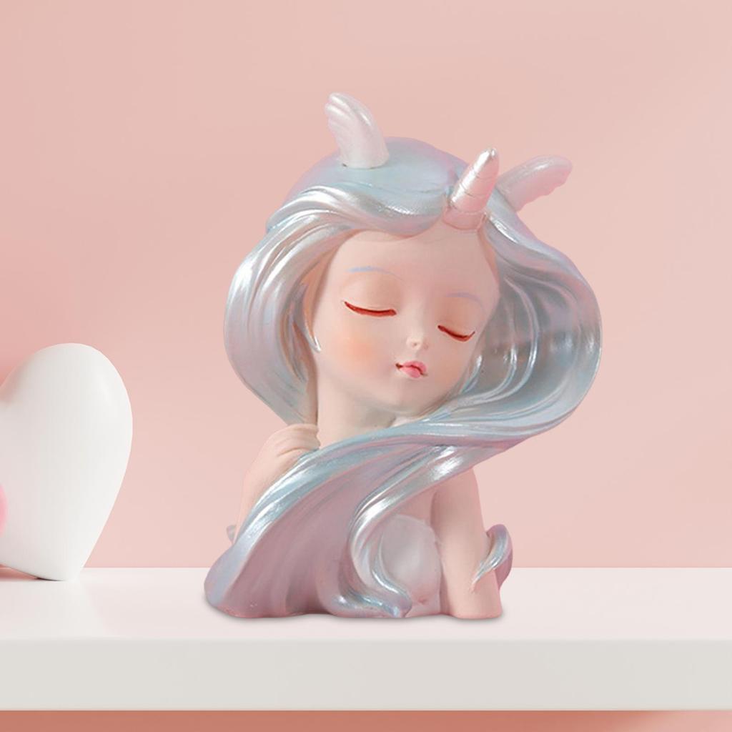 2pcs Cute Sea Girl Figurines Miniature Statue for Decoration Birthday Gift