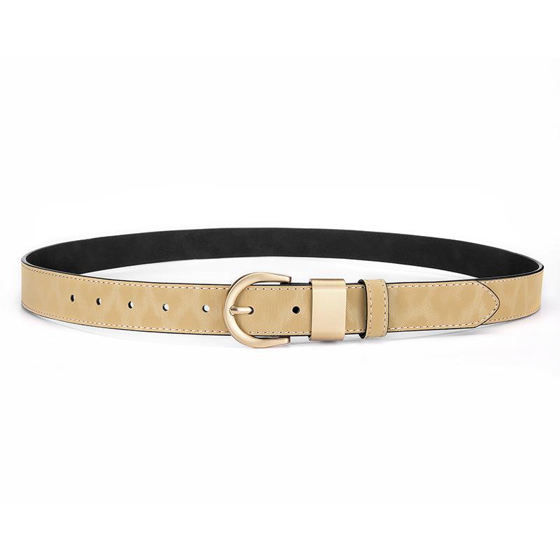 

Двухслойный ремень из коровьей кожи в стиле ретро с пряжкой-булавкой, повседневный кожаный ремень для делового костюма и брюк 110cm хаки