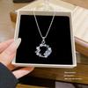 Fashion Women Inlaid Rhinestone Star Planet Titanium Steel Clavicle Necklace