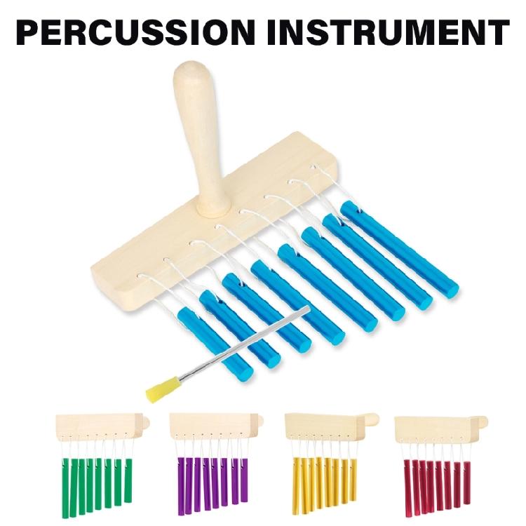 8 Winds Chimes Hanging Decorations with Knock Rod Educational Tool Aluminum Pipe Wood Constructions Winds Bells Pipe