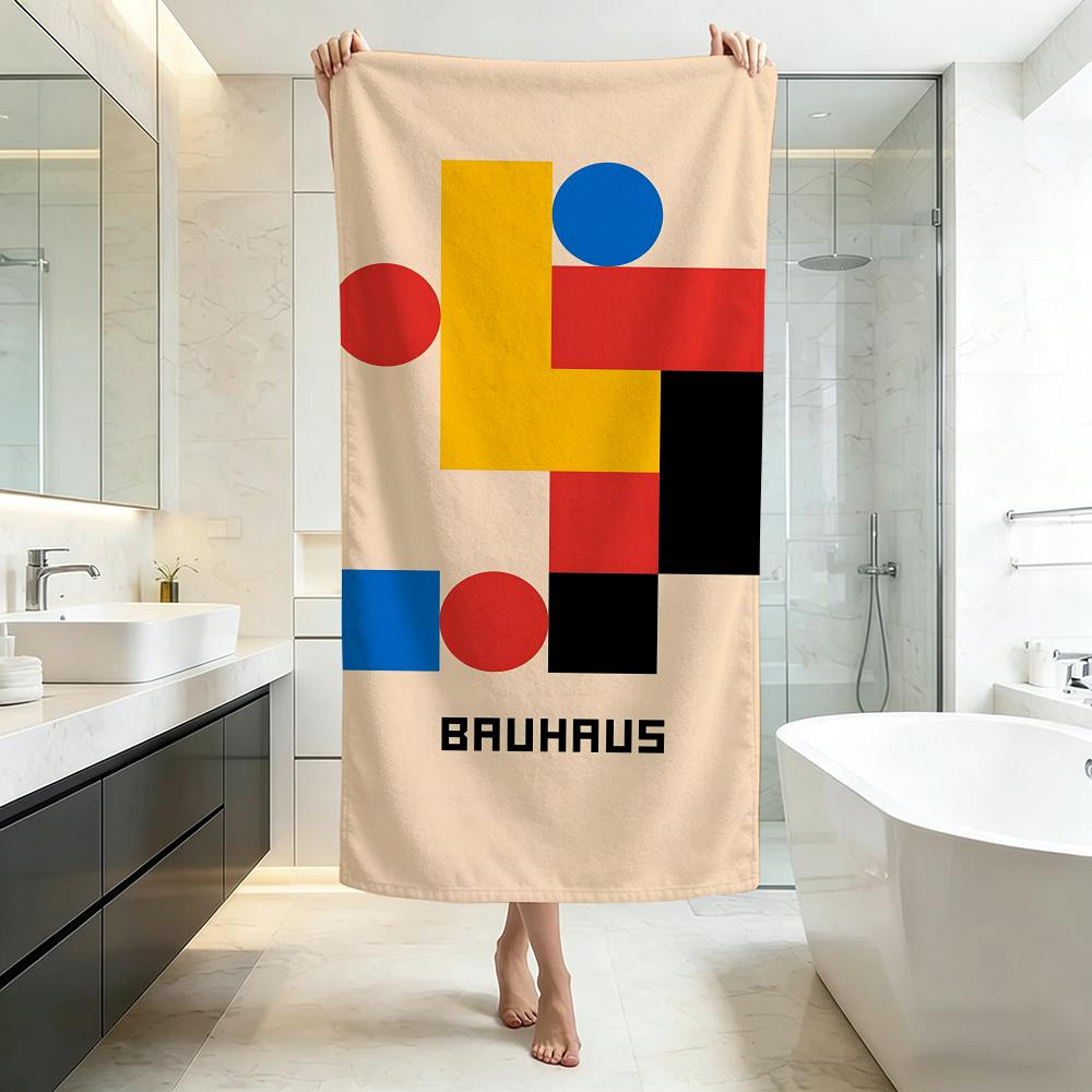 Minimal B-Bauhaus geometricS Towel Five-Star Hotel Quality Eco-Friendly Ultra Soft Thick Towels & Beach Towels