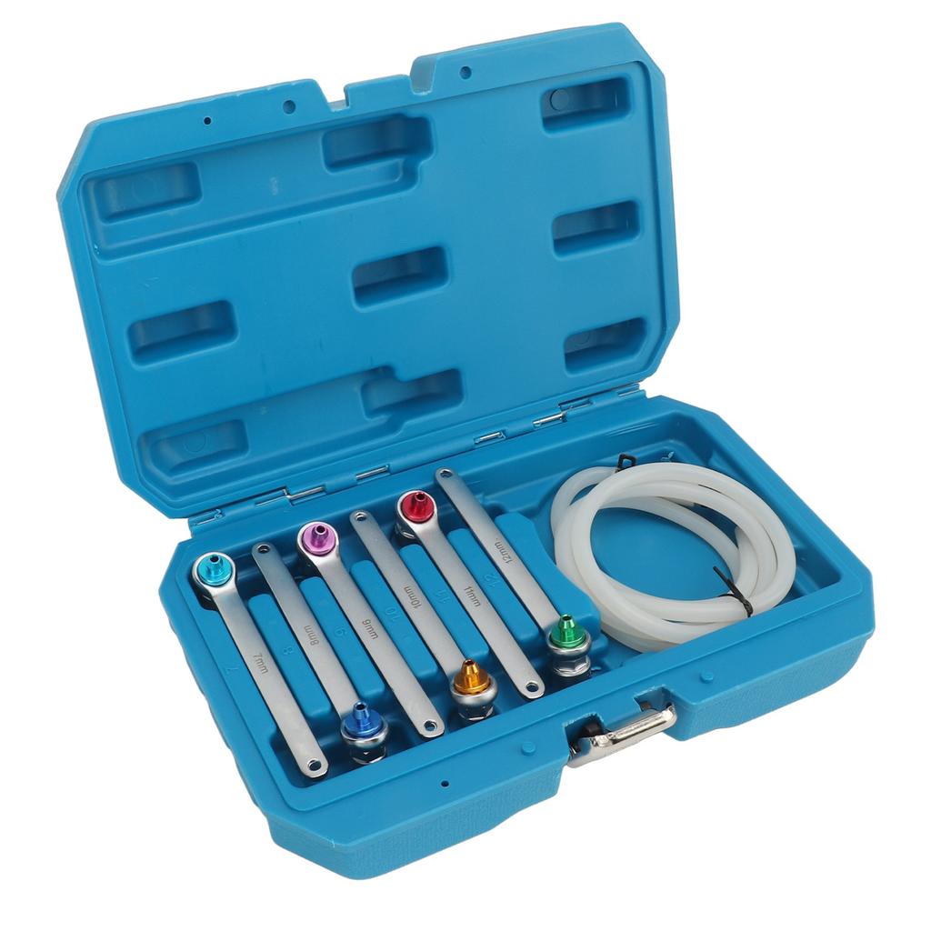 Brake Bleeding Spanner Tool Kit 7 To 12mm 12 Point Wrench Oil Drain Hose with Check Valve for Car Light Truck SUV