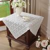 Antique Embroidered Lace Tablecloth Solid Color Elegant FlowerPolyester Square Tablecloth Wedding Dining Room Decor Aesthetic