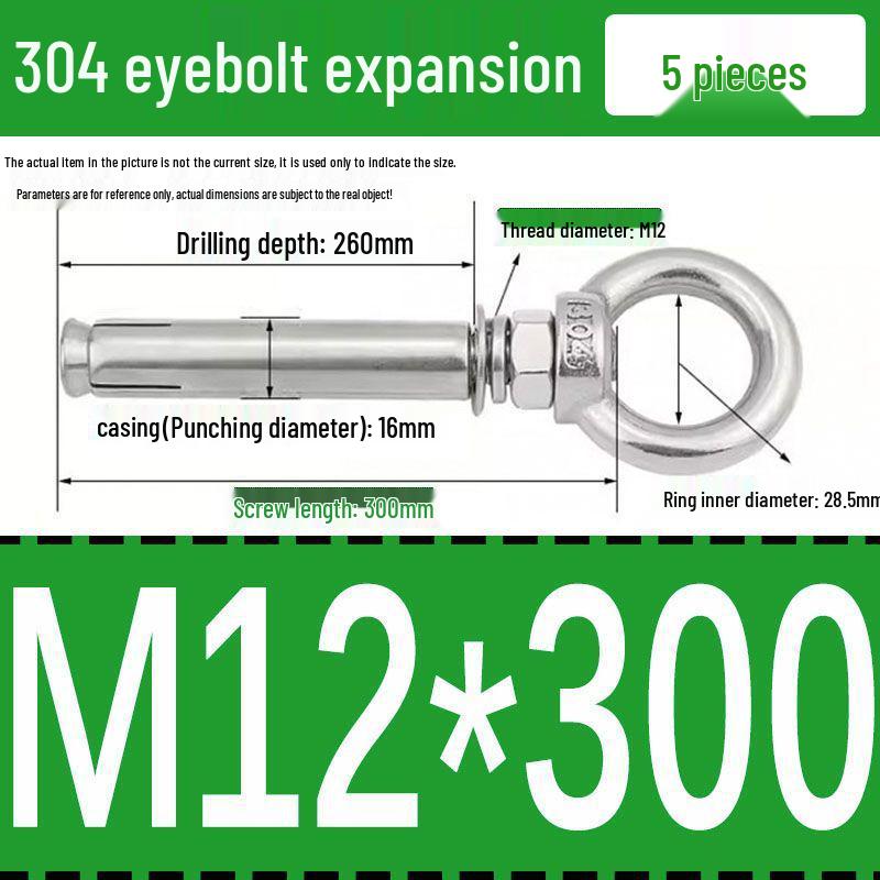 Stainless Steel 304 Eyebolt Expansion Nail with Fixing Loop