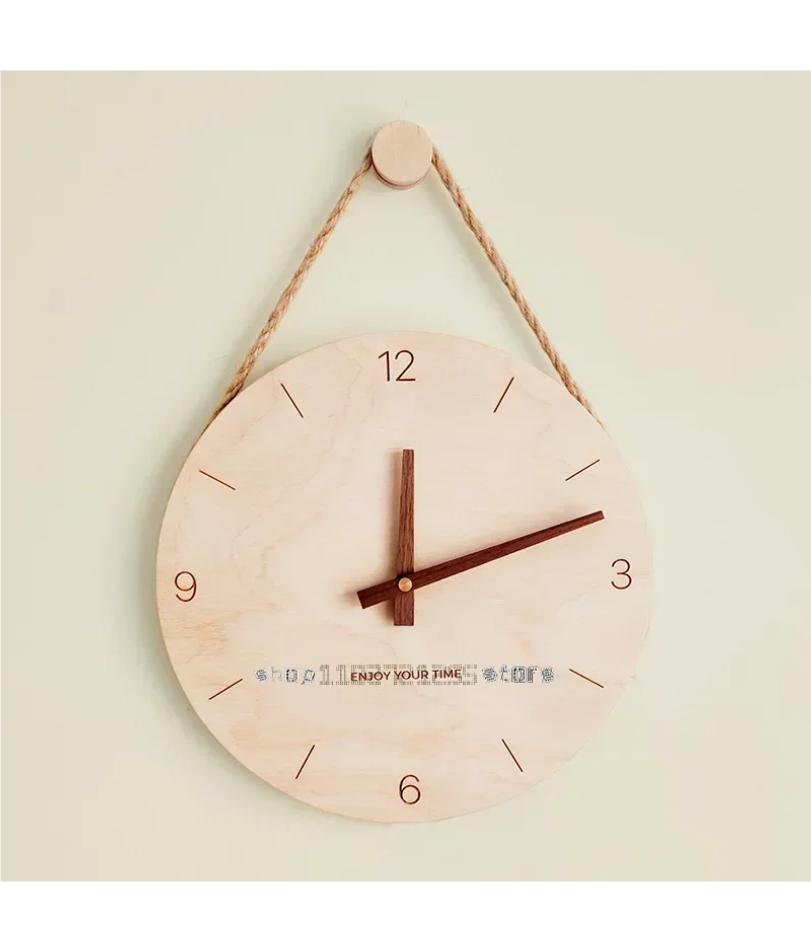 Nordic Solid Wood Wall Clock Living Room Personality Creative Fashion Japanese Modern Simple Log Clock Wall Clock Living Room