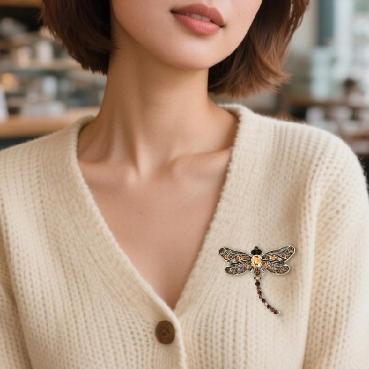 Naturinspirierte Libellen-Brosche Leichter Legierungs-Schmuck Perfekt für Geschenke Event