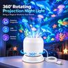 USB Powered Ambient Lamp 360 Degree Rotating Ocean Projector Lamp Sky Projector Party Decoration