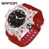 SANDA 6126 Digital Clock Dual Display Men Watches Waterproof Sports Watch Military Man Alarm Stopwatch Quartz Wristwatch Male