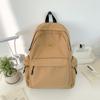 Solid Color Versatile Backpack for Travel  Large Capacity Schoolbag for Junior and Senior High School Students  Casual Backpack