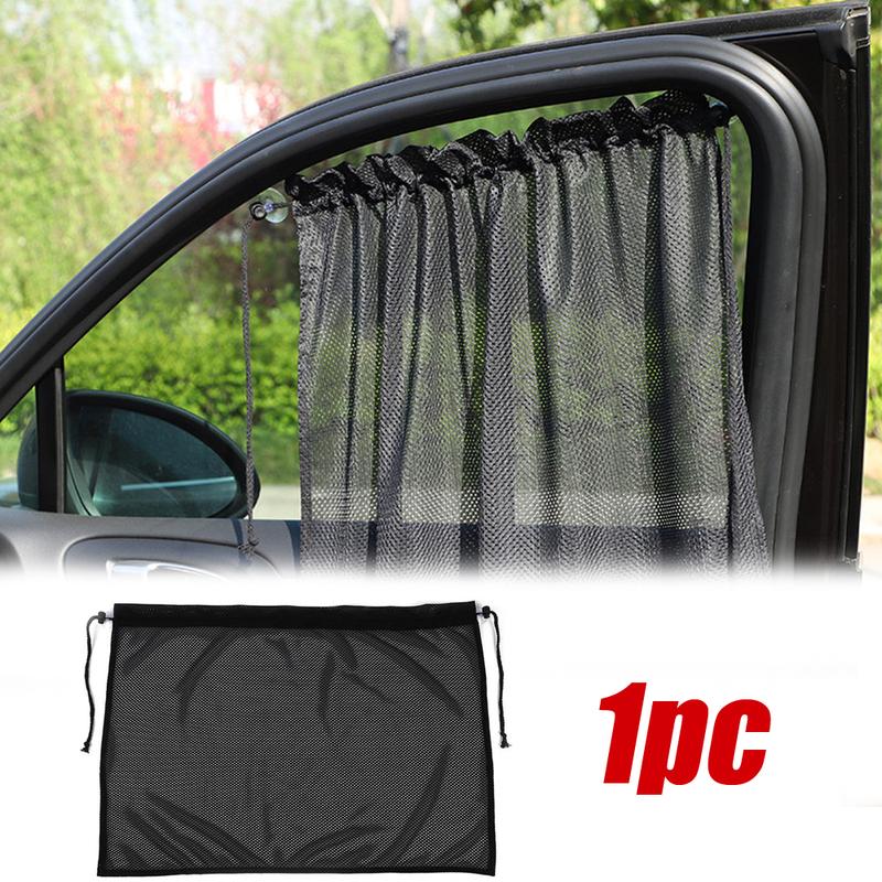 1pc Universal Car Window Sun Visor Car Windshield Mesh Sunshade Car Anti-UV Shade Curtain Black Auto Exterior Accessories