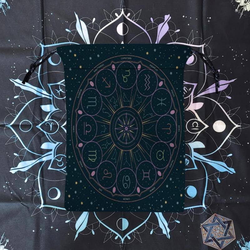 Drawstring Pouch Bag Divinations Tarots Bag Game Dices Oracles Cards Stored Bag