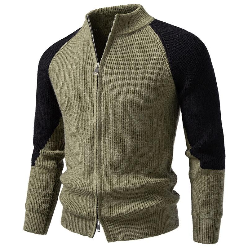 Cardigane cu fermoar pentru bărbați Pulovere cu croială normală Pulovere tricotate Pulovere Cardigane Business Casual pentru bărbați Toamnă Iarnă Guler înalt Mânecă lungă Jachete tricotate