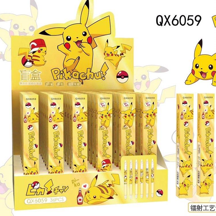 6pcs Pokemon Pikachu Gel Pens Blind Box 0.5mm Balck Signature Penkawaii Stationery Anime School Supplies Creative Gifts