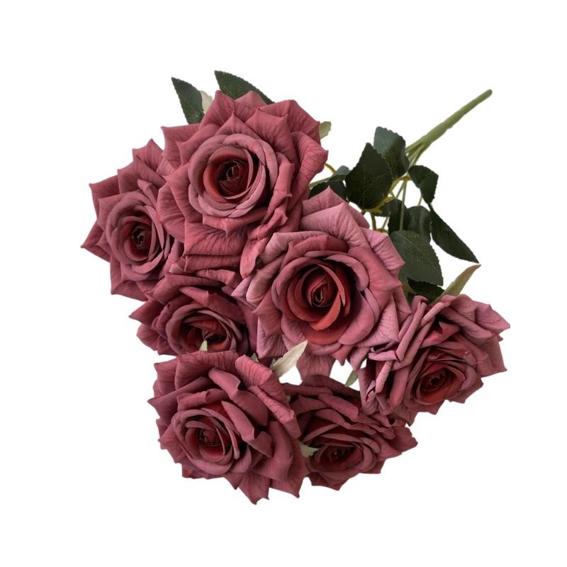 41Cm 7 Forks Silk Screen Rose Artificial Flower Wedding Living Room Decoration Road Guide Bouquet, Artificial Flower