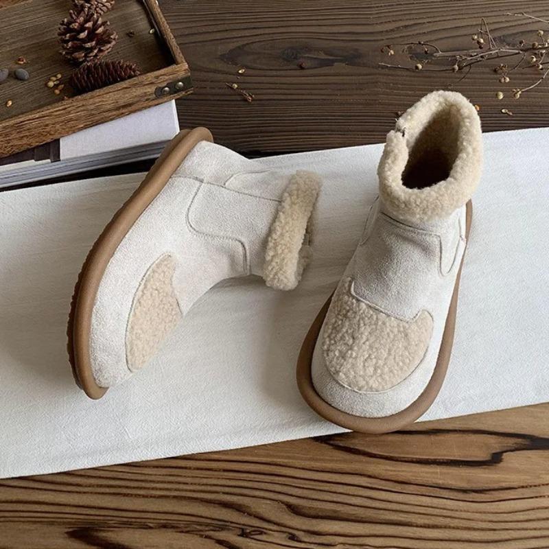 Winter Women's Snow Boots Fashion Retro Warm Cotton Booties Outdoor Comfort Suede Plush Casual Women's Ankle Boots Botas Mujer