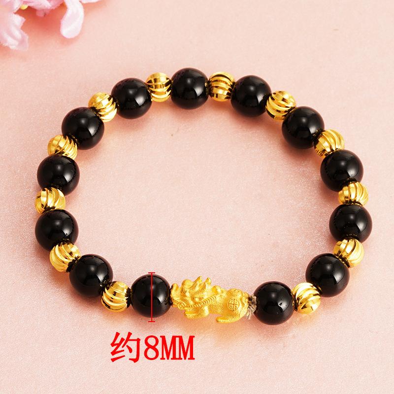 Bracelet Pixiu Burgundy Garnet Color Female Cat s Eye Jewelry Bracelet One Size(16-22CM)