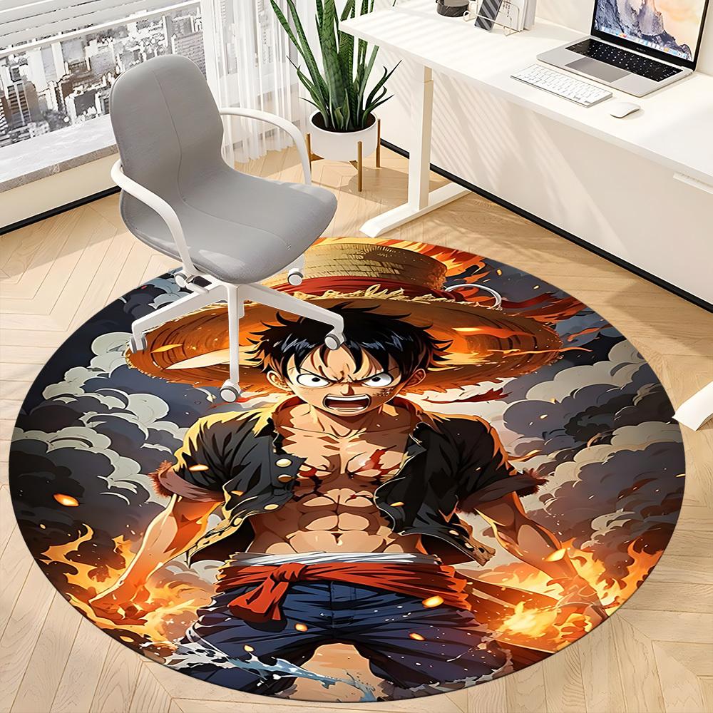1pc Monkey D. Luffy One Piece Office Round Area Rug, Under Office Chairs Bedroom Living Room Home Decor  A1022155