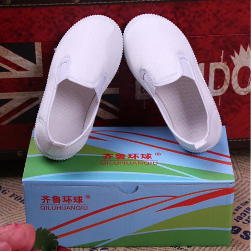 2025 jarní plátěnky pro děti z mateřské školy velká velikost spolužáci malé bílé boty taneční boty dětské bílé plátěné boty