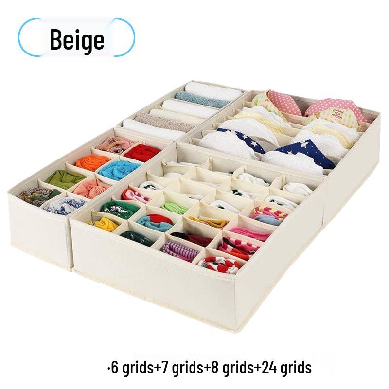 Czteroczęściowy składany zestaw pudełek do przechowywania z włókniny do organizacji bielizny