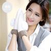 Autumn and winter gloves, wool women, super thick warm rabbit hairball double-layer thickened knit gloves