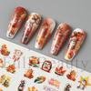 Nail Art Stickers Ins Autumn Gold Falling Maple Leaf Fox Owl Nail Water Transfer Sticker