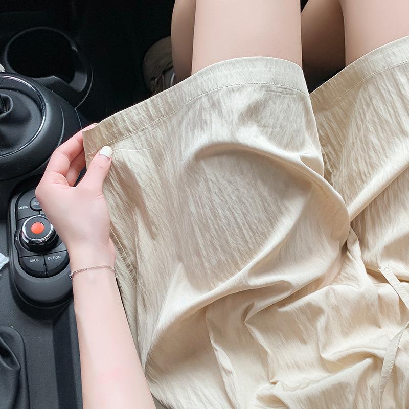 Ice Silk Yamamoto Shorts Women's Summer Thin New High Waist Outside Casual Wide Leg Pants Sports