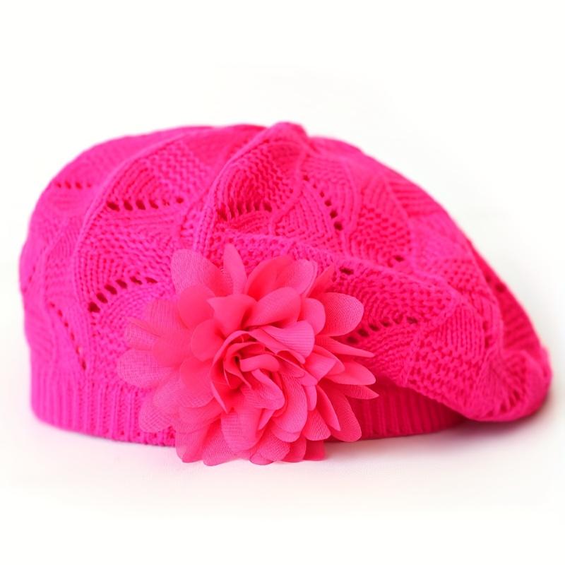 1pc of New Autumn And Winter Fashion Beret for Women with Floral Design in Solid Colors, Available in Various Colors for Everyday Use