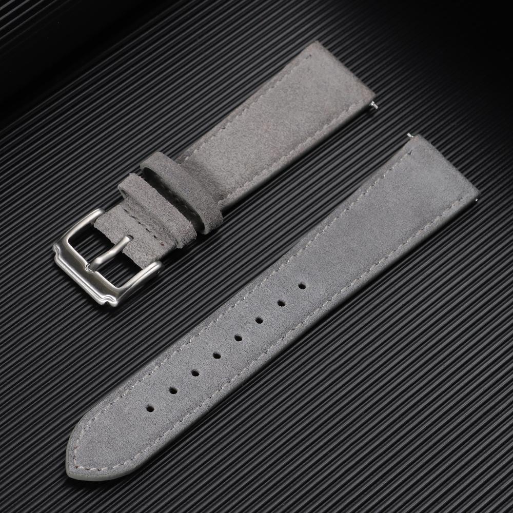 Premium Suede Leather Watch Band 18mm 19mm 20mm 22mm Quick Release Calfskin Straps for Men Women Soft Comfortable Wristband Belt