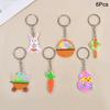 Easter Kids Gift Rabbit Eggs Wristband Silicone Ring Keychains Happy Easter Birthday Party Favors Goodie Bag Basket Filler Toys